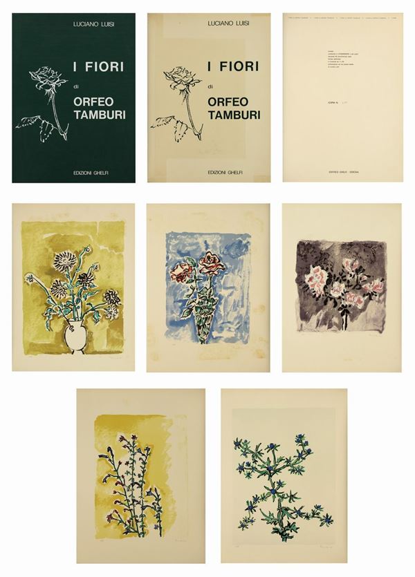 Orfeo TAMBURI : I fiori di Orfeo Tamburi | Cartella di 5 litoserigrafie  - litoserigrafia  [..]