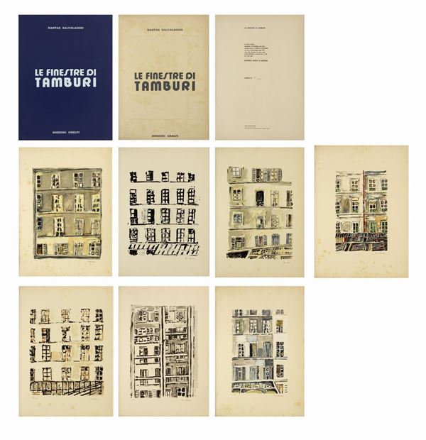 Orfeo TAMBURI : Le finestre di Tamburi | Cartella intera di 7 litografie  (1972)  [..]