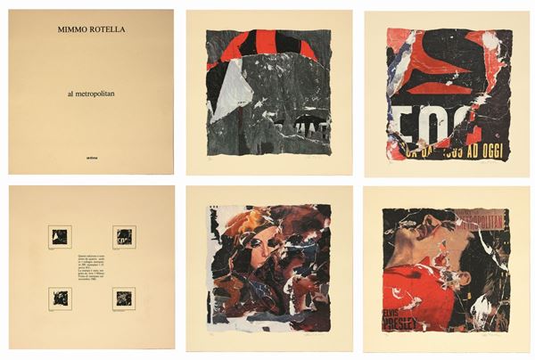 Mimmo ROTELLA - Al Metropolitan - Cartella di 4 serilito+collage