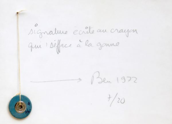 VAUTIER BEN - "Cette signature est écrite au crayon…"