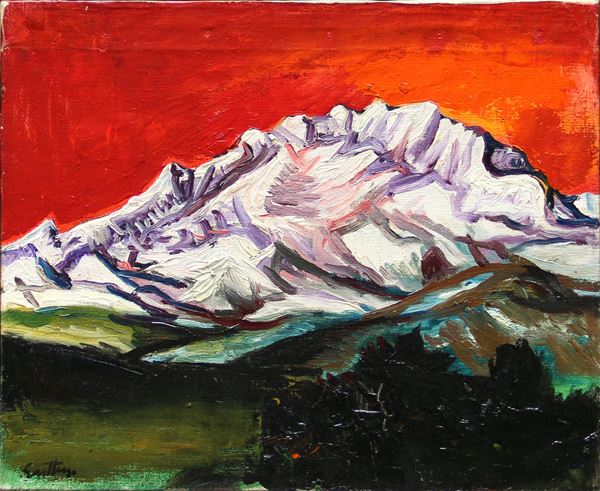 Renato GUTTUSO - Tramonto sul Monte Rosa