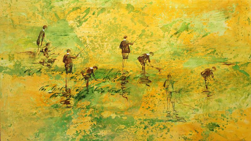 Ninos pescadores amarillos