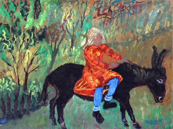 Antonietta RAPHAËL MAFAI - Senza titolo (donna su asino)