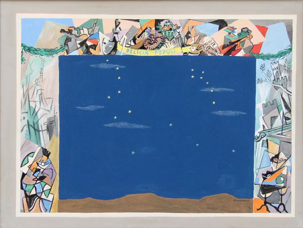 Gino SEVERINI - Boccascena e fondale per la Scarlattiana - Delicae Populi