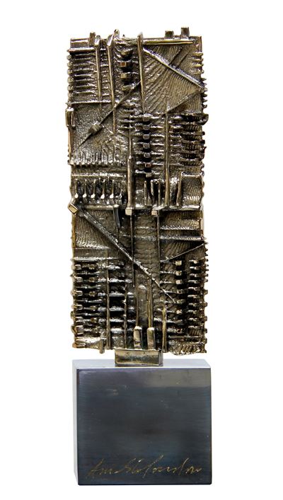 Stele in bronzo argentato