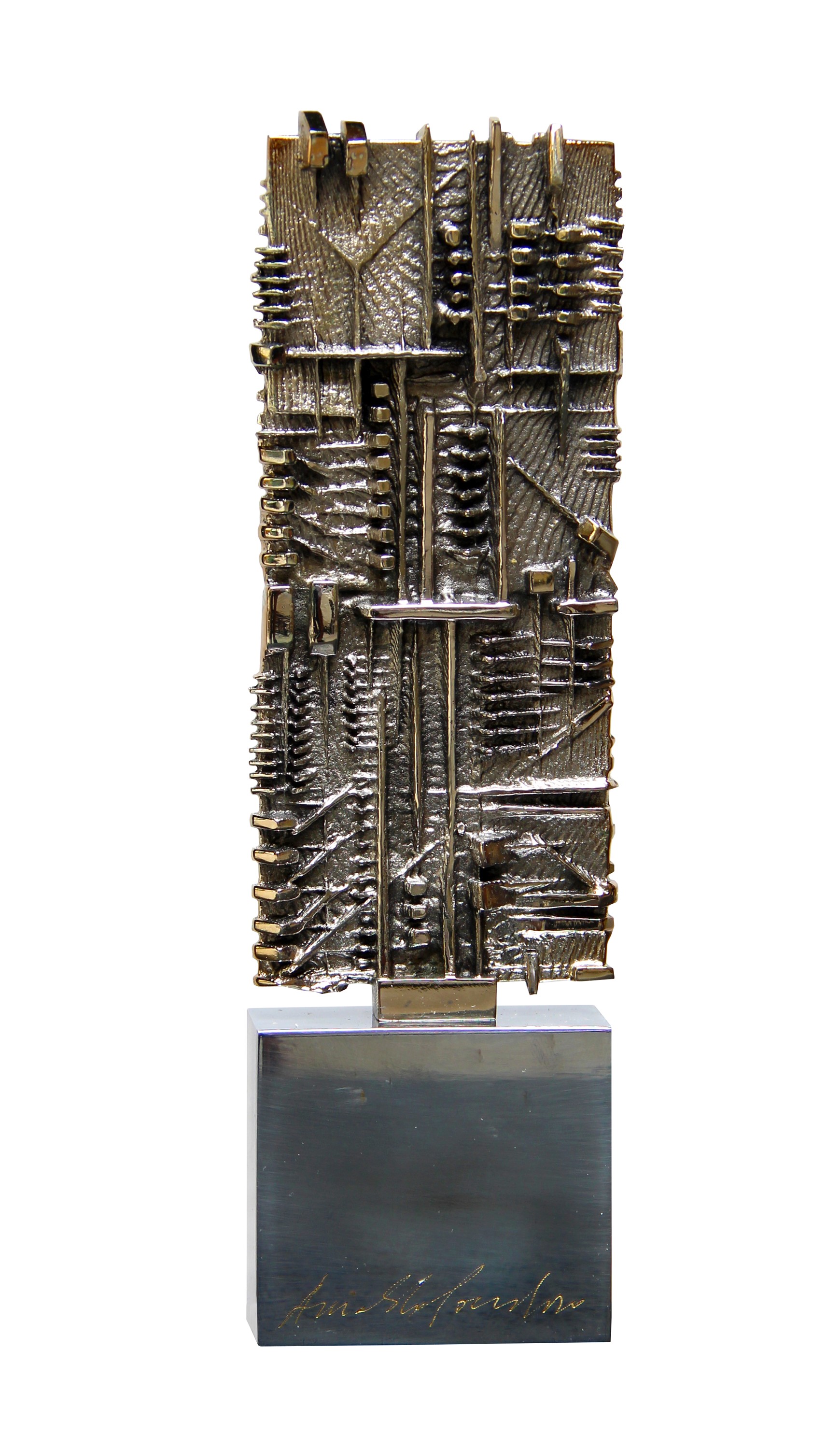 Arnaldo Pomodoro - Stele in bronzo argentato