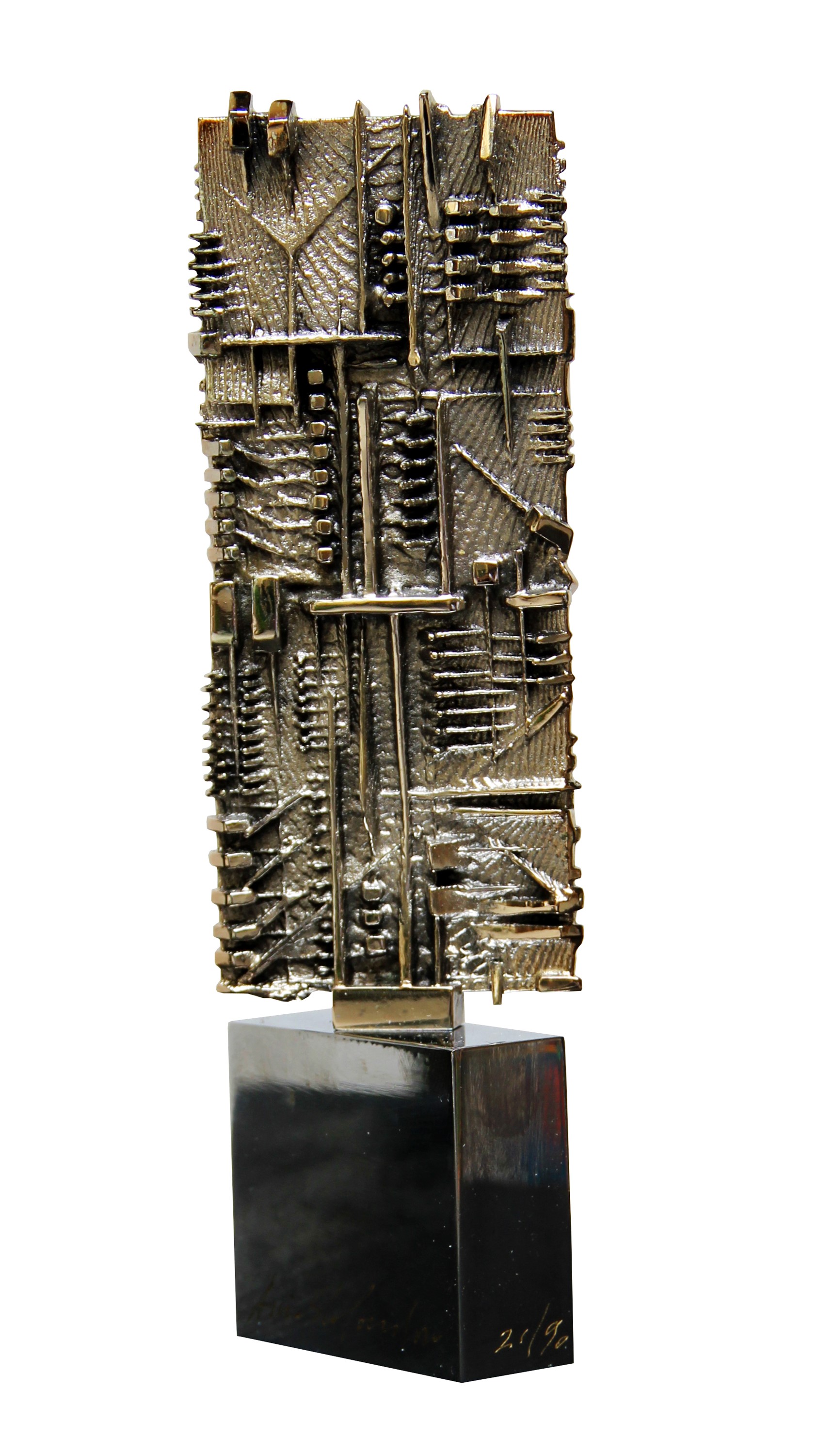 Arnaldo Pomodoro - Stele in bronzo argentato