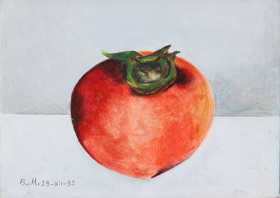 Still life (Persimmon), tecnica mista su cartoncino (1992)