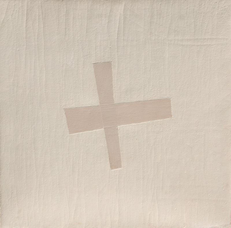 Paolo Cotani - Senza titolo 92/03 (olio e papier collé su tela)