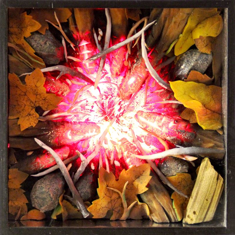 Piero Gilardi - Fuoco (poliuretano espanso con illuminazione elettrica integrata)