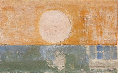 Paesaggio col sole, affresco su tavola (1979)