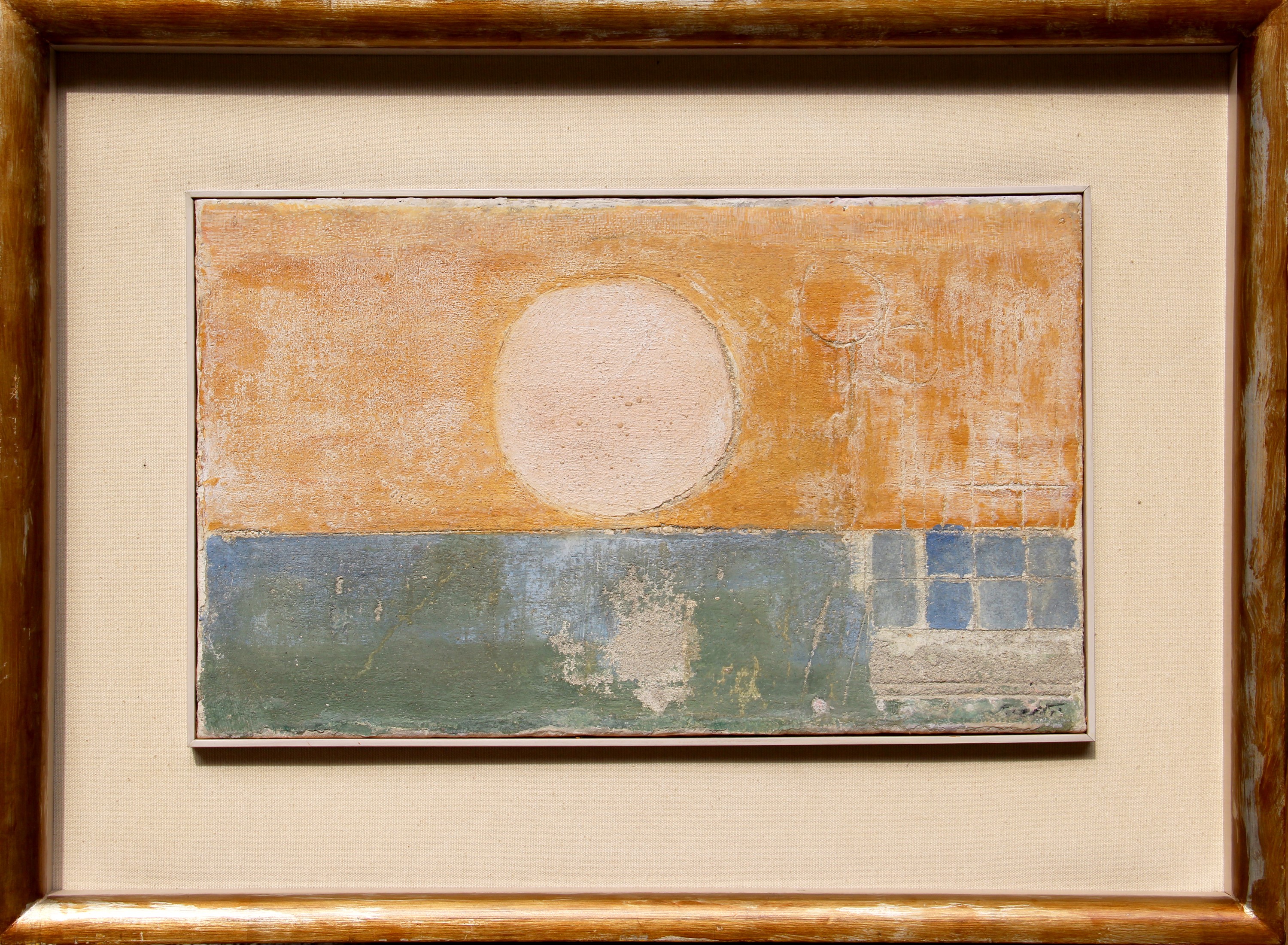 Bruno Saetti - Paesaggio col sole, affresco su tavola (1979)