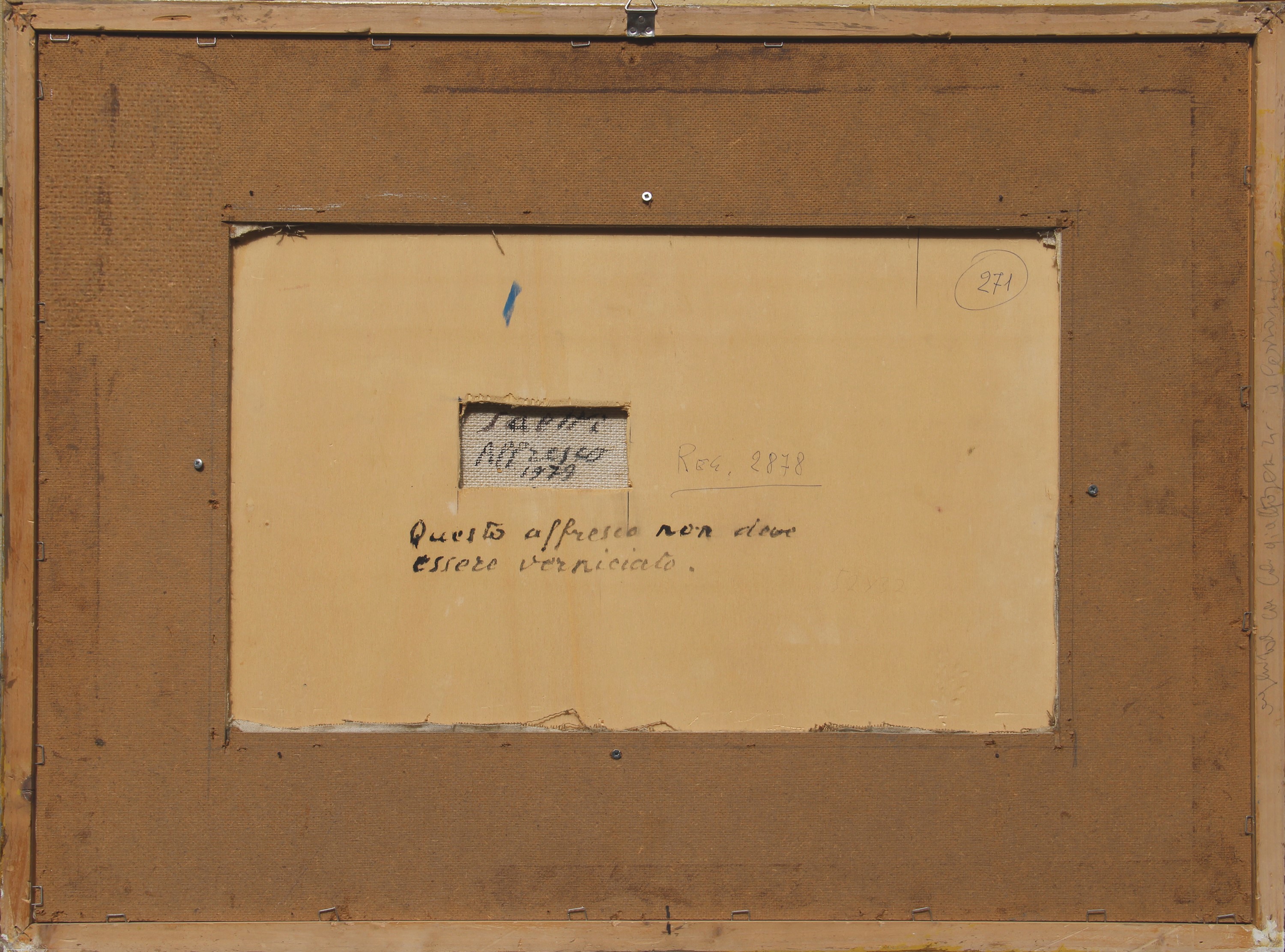 Bruno Saetti - Paesaggio col sole, affresco su tavola (1979)