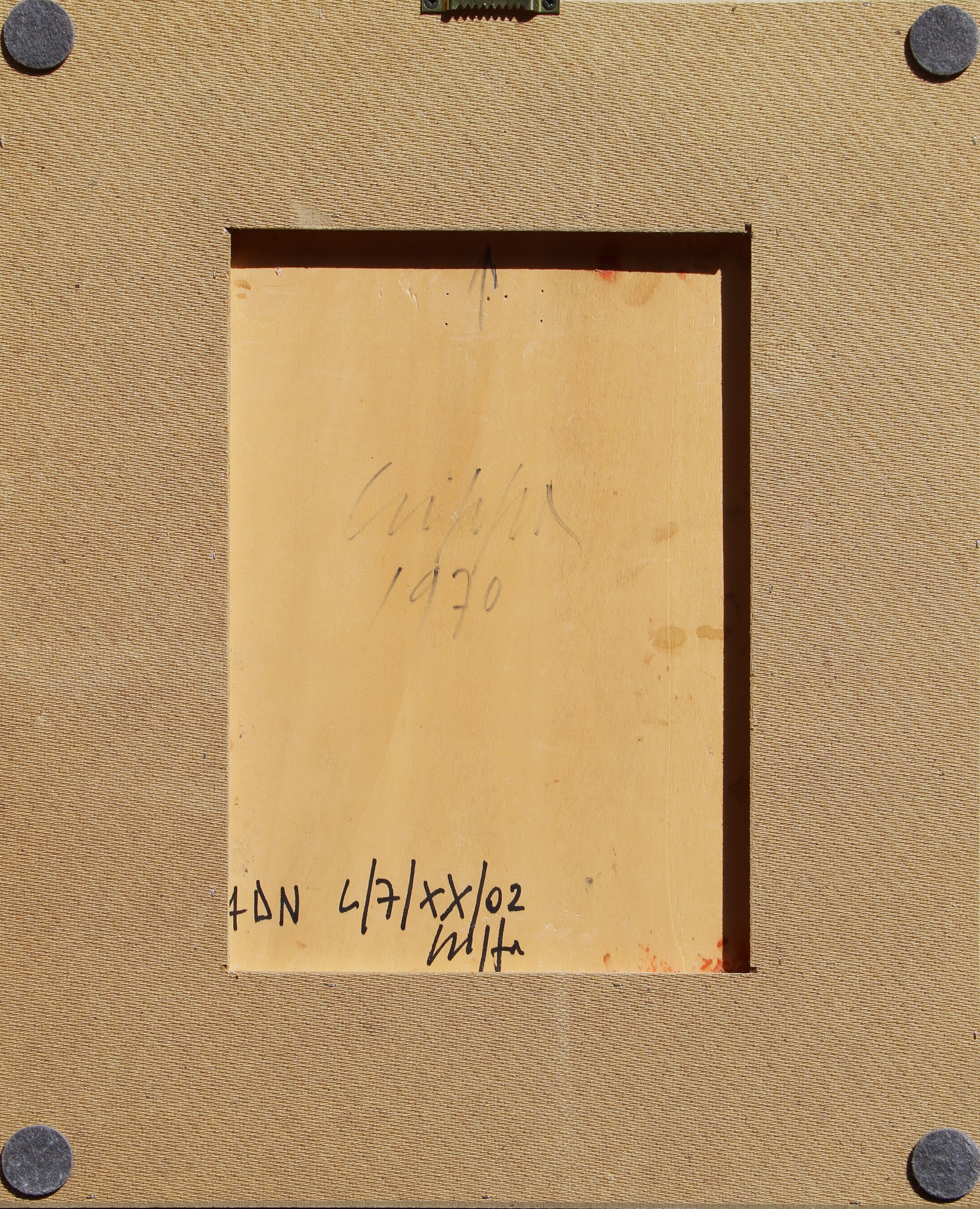Roberto Crippa - Senza titolo (collage e sughero su tavola), 1970