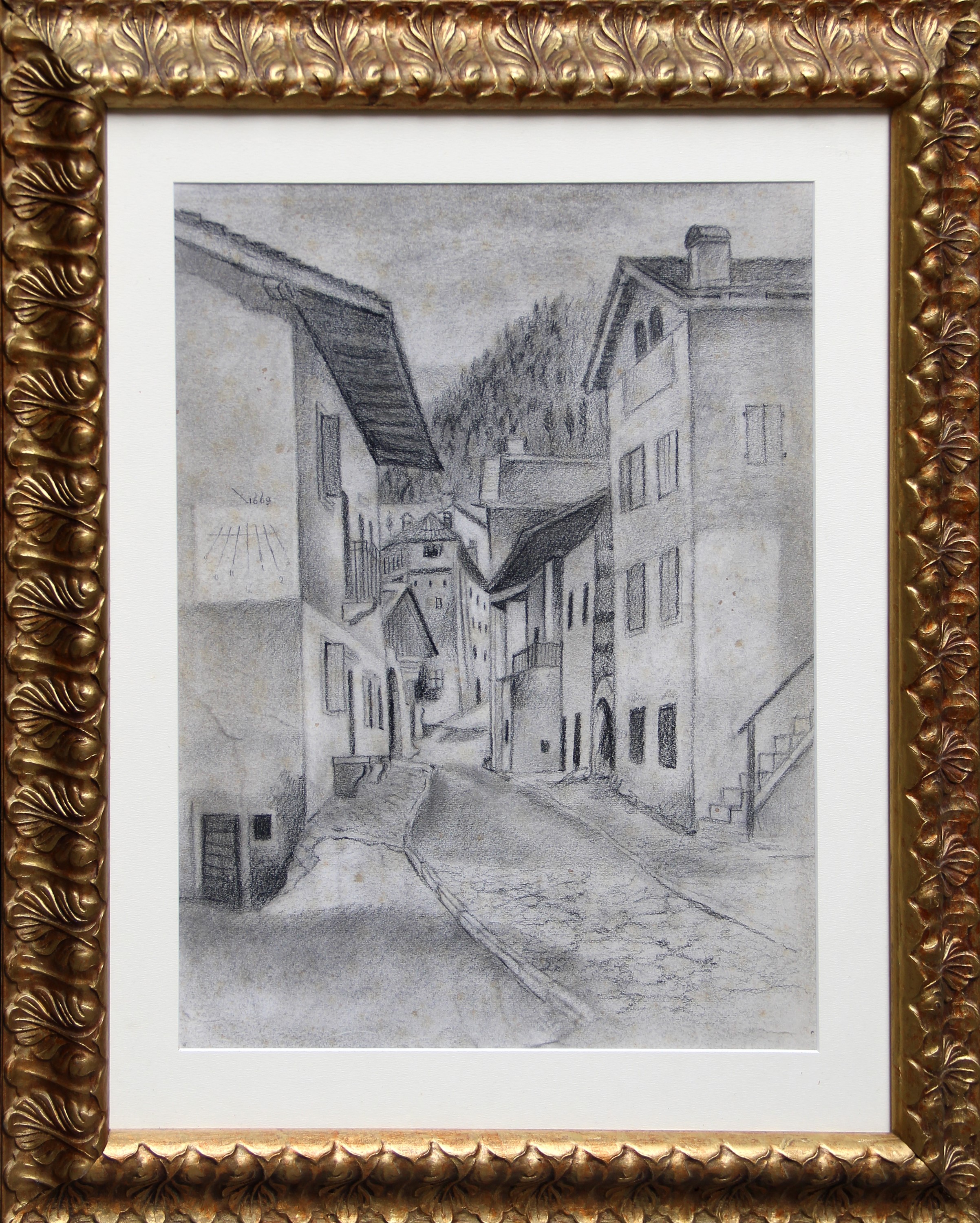 Ubaldo Oppi - Paesaggio montano con strada
