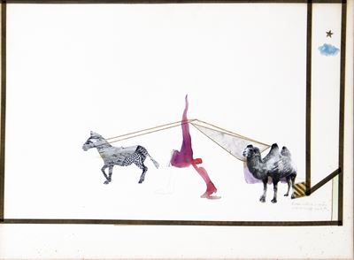Woman Waiting a Camel and an Image