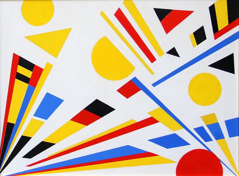 Roberto Crippa - Geometrico, tecnica mista su tavola (1950)