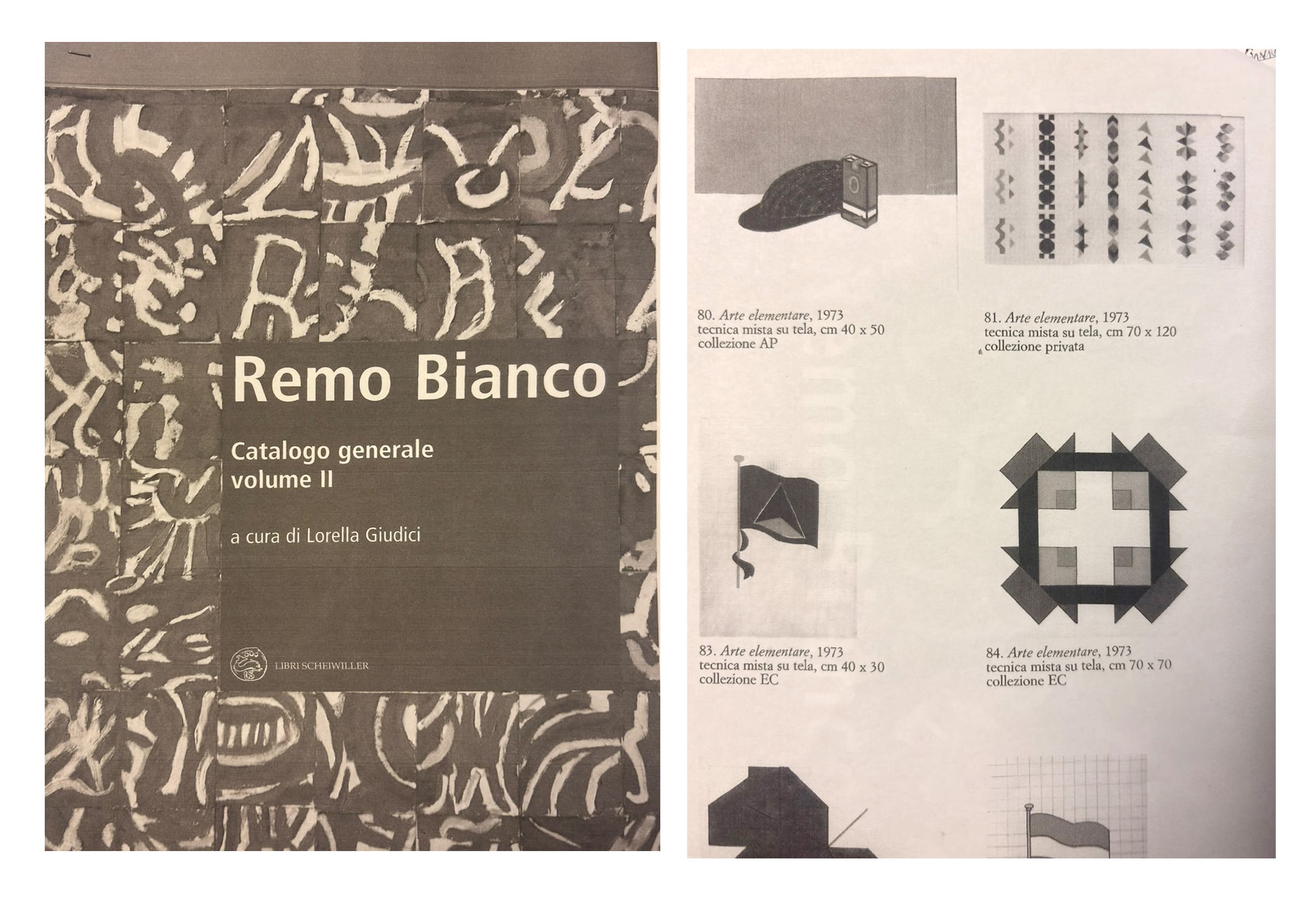 Remo Bianco - Arte elementare, tecnica mista su tela (1973)