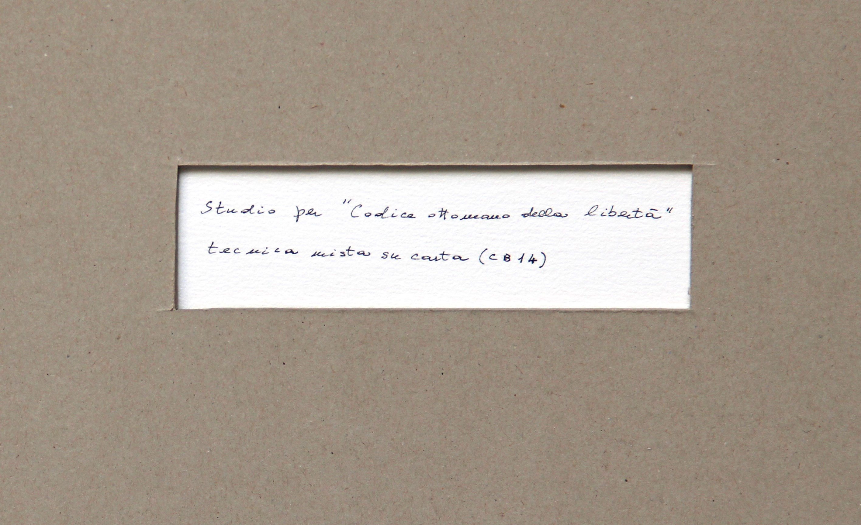 Emilio Isgrò - Studio per codice ottomano della libertà, tecnica mista su carta