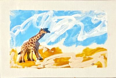 Senza titolo (pittura e collage su tela)