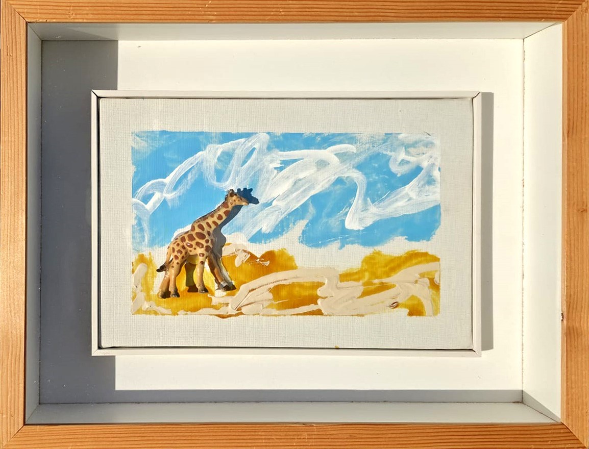 Mario Schifano - Senza titolo (pittura e collage su tela)