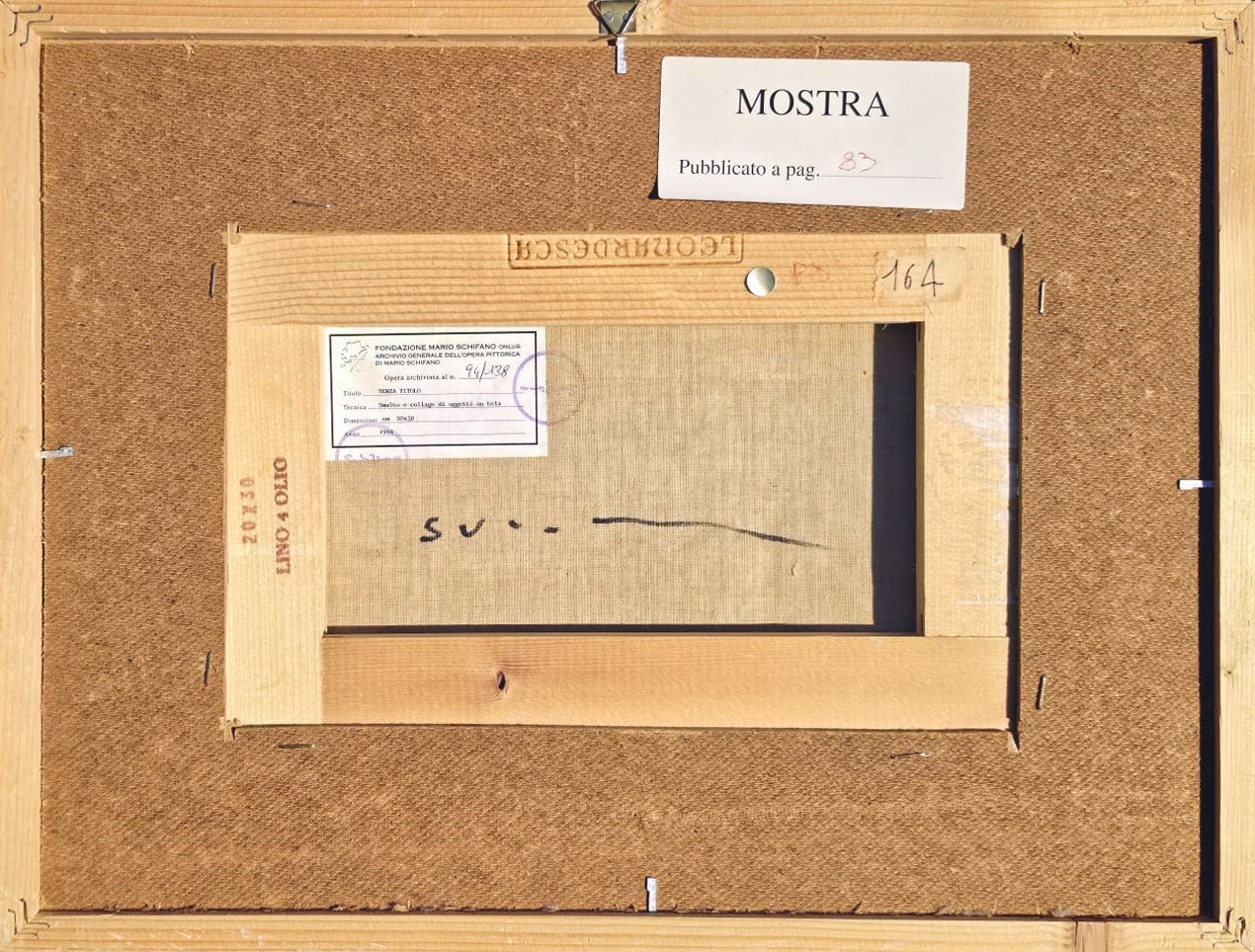 Mario Schifano - Senza titolo (pittura e collage su tela)